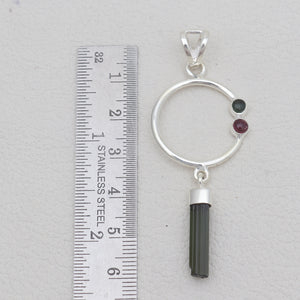 Green Tourmaline Silver Designer Pendants