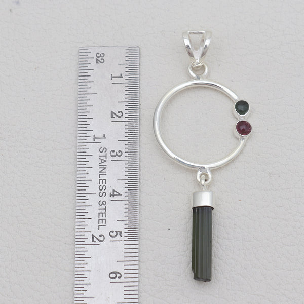 Green Tourmaline Silver Designer Pendants