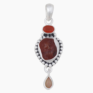 Natural Fanta Garnet Silver Pendants