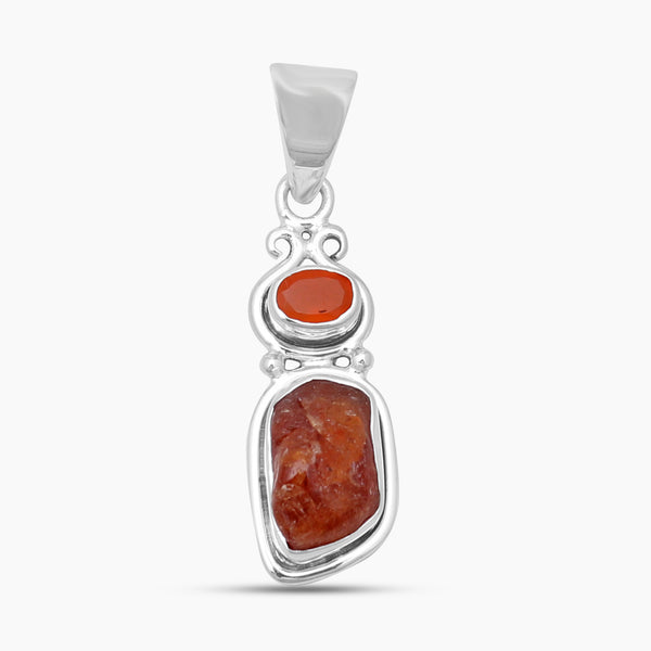 Fanta Garnet & Carnelian Silver Pendants