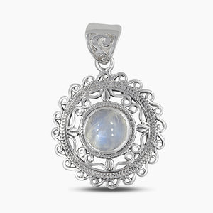 Rainbow Moonstone Silver Pendants