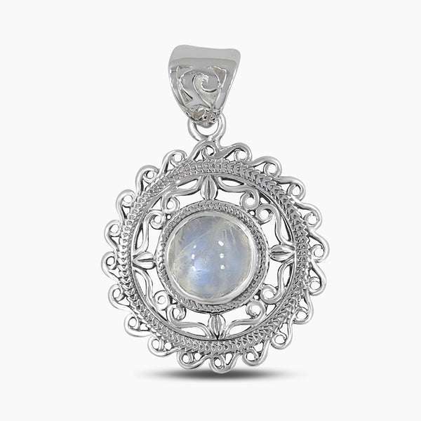 Rainbow Moonstone Silver Pendants