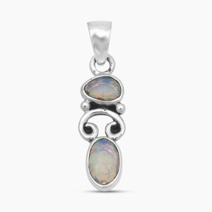 Natural Ethiopian Opal Silver Pendants