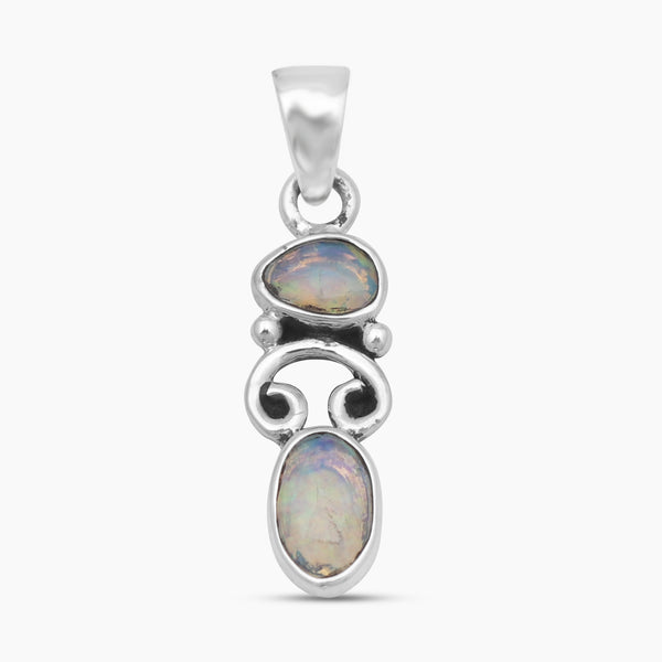 Natural Ethiopian Opal Silver Pendants