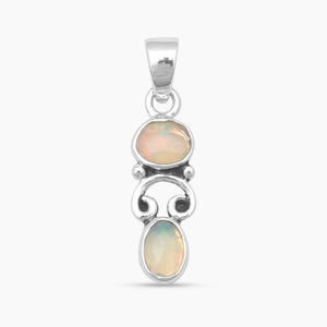 Natural Ethiopian Opal Silver Pendants