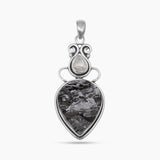 925 Silver Rough Shungite Pendants