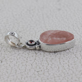 Rose Quartz With Garnet Gemstone Pendant