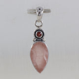 Rose Quartz With Garnet Gemstone Pendant