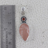 925 Starling Silver Rose Quartz Pendant