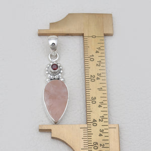 925 Sterling Silver Rose Quartz Pendants