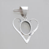 Rainbow Moonstone Silver Heart Pendants