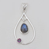 925 Sterling Silver Ruby Teardrop Pendants
