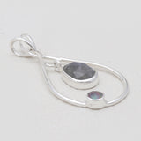 925 Sterling Silver Ruby Teardrop Pendants
