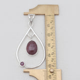 925 Sterling Silver Ruby Teardrop Pendants