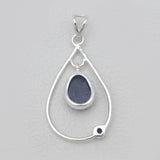 925 Sterling Silver Ruby Teardrop Pendants