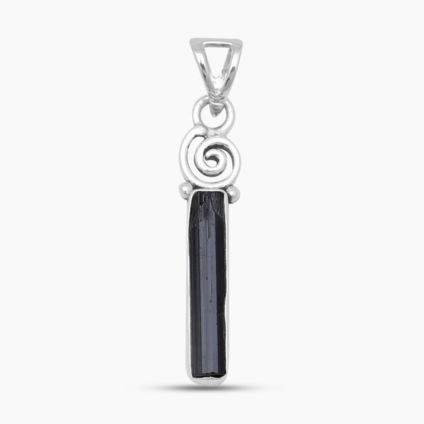 925 Silver Pencil Shaped Tourmaline Pendants