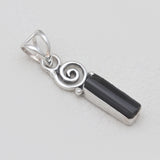 925 Silver Pencil Shaped Tourmaline Pendants