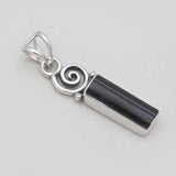 925 Silver Pencil Shaped Tourmaline Pendants