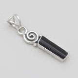 925 Silver Pencil Shaped Tourmaline Pendants