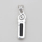 925 Silver Pencil Shaped Tourmaline Pendants
