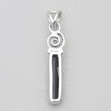 925 Silver Pencil Shaped Tourmaline Pendants