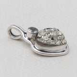 925 Sterling Silver Pyrite Druzy Pendants