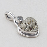 925 Sterling Silver Pyrite Druzy Pendants