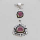 Watermelon Tourmaline Designer Drop Pendants