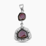 Watermelon Tourmaline Designer Drop Pendants