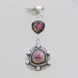 Watermelon Tourmaline Designer Drop Pendants