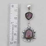Watermelon Tourmaline Designer Drop Pendants