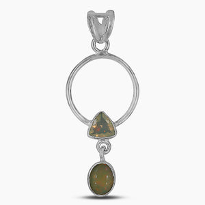 925 Sterling Silver Ethiopian Opal Pendants