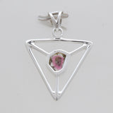 Triangle Cut Watermelon Tourmaline Pendants
