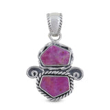 Raw Ruby Pendant in 925 Sterling Silver