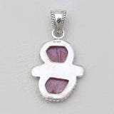 925 Sterling Silver Raw Ruby Pendants