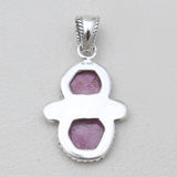 925 Sterling Silver Raw Ruby Pendants