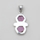 925 Sterling Silver Raw Ruby Pendants