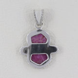 Raw Ruby Pendant in 925 Sterling Silver