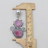 925 Sterling Silver Raw Ruby Pendants