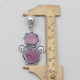 925 Sterling Silver Raw Ruby Pendants