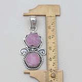 925 Sterling Silver Raw Ruby Pendants