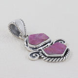 Raw Ruby Pendant in 925 Sterling Silver