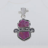 925 Sterling Silver Raw Ruby Pendant