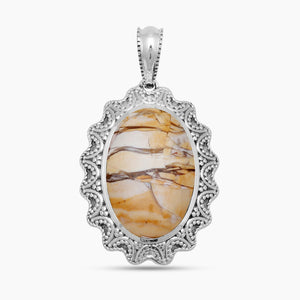Brecciated Mookaite Silver Pendants