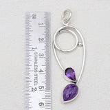 Charoite & Amethyst Silver Pendants