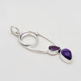 Charoite & Amethyst Silver Pendants