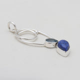 Lapis Lazuli & Blue Topaz Silver Pendants