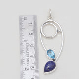 Lapis Lazuli & Blue Topaz Silver Pendants