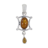 Amber Gemstone 925 Sterling Silver Pendant