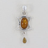 Amber Gemstone 925 Sterling Silver Pendant